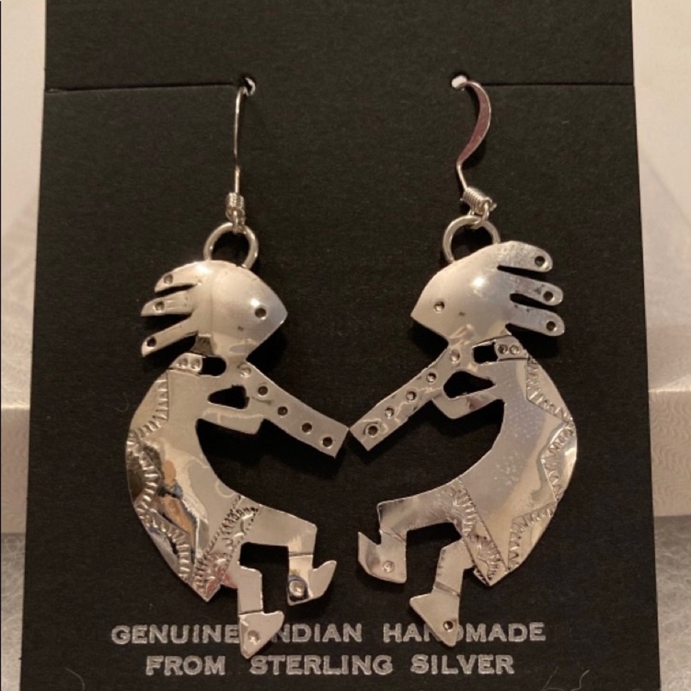 Native American Kokopelli Earrings - Picture 2 of 7